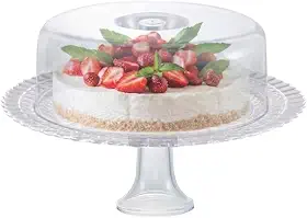 Ruvolo Boleira Gourmet, Boleira de Vidro Com Tampa Acrilica, Porta Bolo e Paes