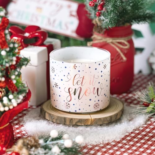 Snowflakes Candle, Let it Snow Winter Scented Candle, Large 3 Wicks, 14 oz Snowflakes