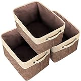 STRMZD 3 Pcs Grande Plegable Caja de Almacenaje, Cestas Organizador de de Lona Rectangular, con asa, Ropa Caja de Almacenamiento de Ropa Interior,...