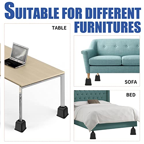 Usion Bed Furniture Risers 5 Inch, Heavy Duty Bed Raising Blocks Up To 3300 Lbs,Bed Lift Risers For Couch,Desk,Sofa,Chair,Table (6 Pack,Black) #TOP7