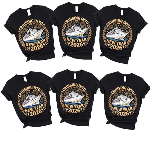 Cruising Into 2026 Outfit– New Year’s Eve Family Cruising Tee– Holiday Cruising Matching Tees – Custom Handmade VacationTees for Cruises 2026 – Party Cruises Group Tshirt