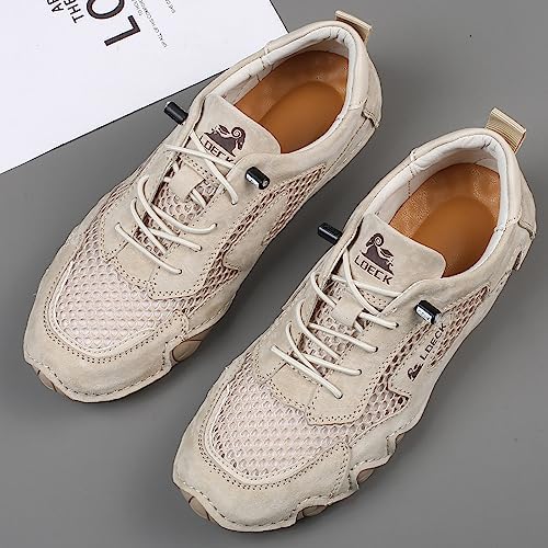 Tzsaixeh Hiking Shoes Women Outdoor Mesh Trail Walking Shoes Women's Summer Sports Shoes Breathable Mesh Non-Slip Lightweight Casual Sneakers (Color : Beige, Size : 5.5) | Image 2