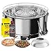 YesEatIs by FEUERDESIGN - MAYON Grill in Acciaio Inox - Kit con Gel ACCENSIONE + CARBONELLA 3 kg + Pinza + Pietra Pizza + Cupola Inox + Padella Verdure + Spazzola Pulizia immagine