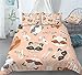 REALIN Raccoon Bedding Raccoon Cartoon Forest Animal Duvet Cover Set Girl Boy Kids Bed Sets 2/3/4PCS Quilt Covers/Sheets/Pillow Shams,Twin/Full/Queen/King (B,Full-200x229cm-4PCS)
