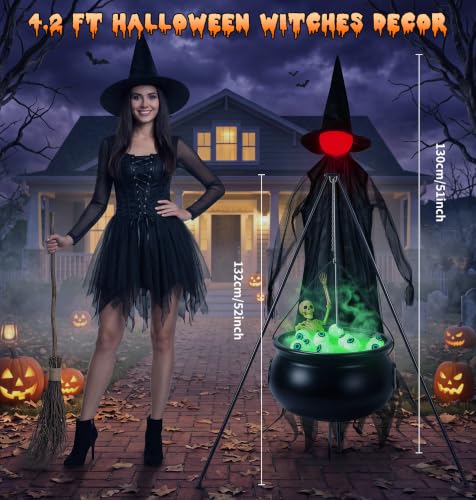 Halloween Witches Outdoor, 4.2 FT Set of 3 Witches Holding Hands - image 4
