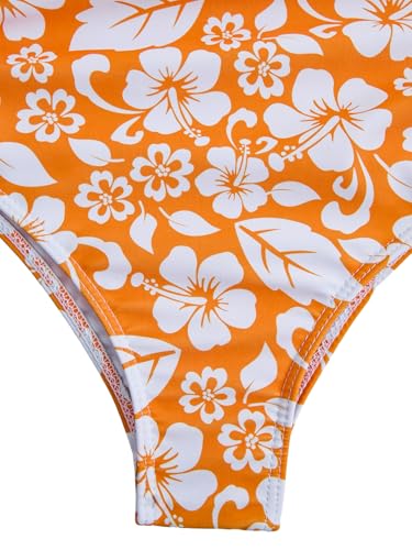 Image of Milumia Girl's Floral One Piece Swimsuit Bow Tie Side Spaghetti Strap Bathing Suit