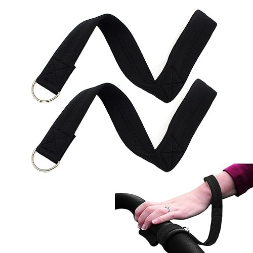 Paquete de 2 correas de seguridad para cochecito de bebé, correa de mano ajustable para silla de ruedas, correa de mano negra retráctil ajustable