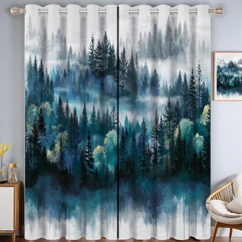 Rideaux isolant thermique contre la lumière rideau 3D forêt 240cm