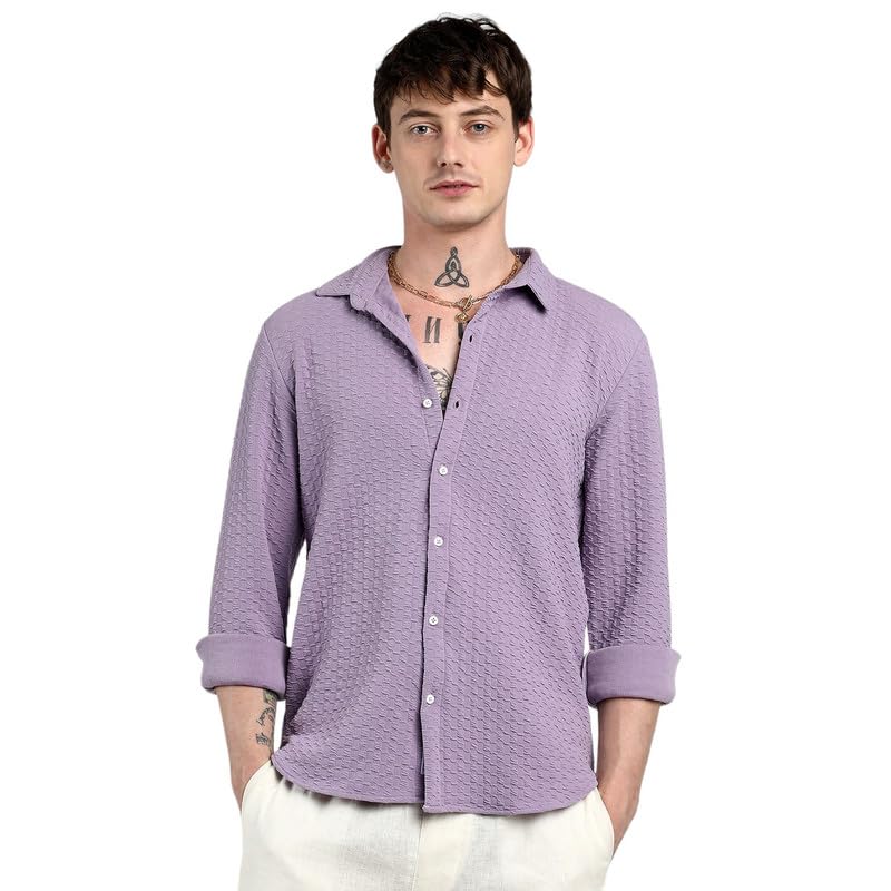Image of CAHOOT Men'sTartan Plaid Shirt for Casual Wear | Spread Collar | Long Sleeve | Button Closure | Shirt Crafted with Comfort Fit for Everyday Wear