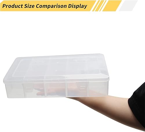 Miniatura 5 de MroMax Caja de almacenamiento de componentes PP, 11.024 x 6.693 x 2.165 in, organizador de plástico, contenedor ajustable, 15 rejillas extraíbles,