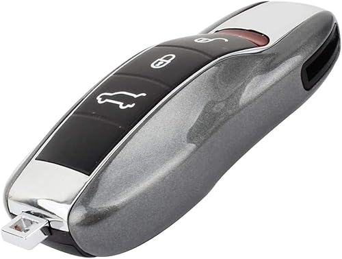 Miniatura 3 de iJDMTOY (1) funda para llave tipo control remoto inteligente, metálica, brillante, que combina a la perfección, para Porsche Cayenne Panamera Macan