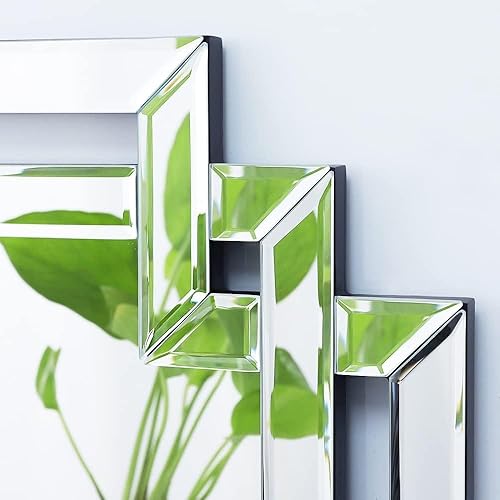 Miniatura 2 de Autdot Espejo de sala de estar para decoración de pared, espejo decorativo con marco de vidrio biselado, espejo de acento moderno para comedor,