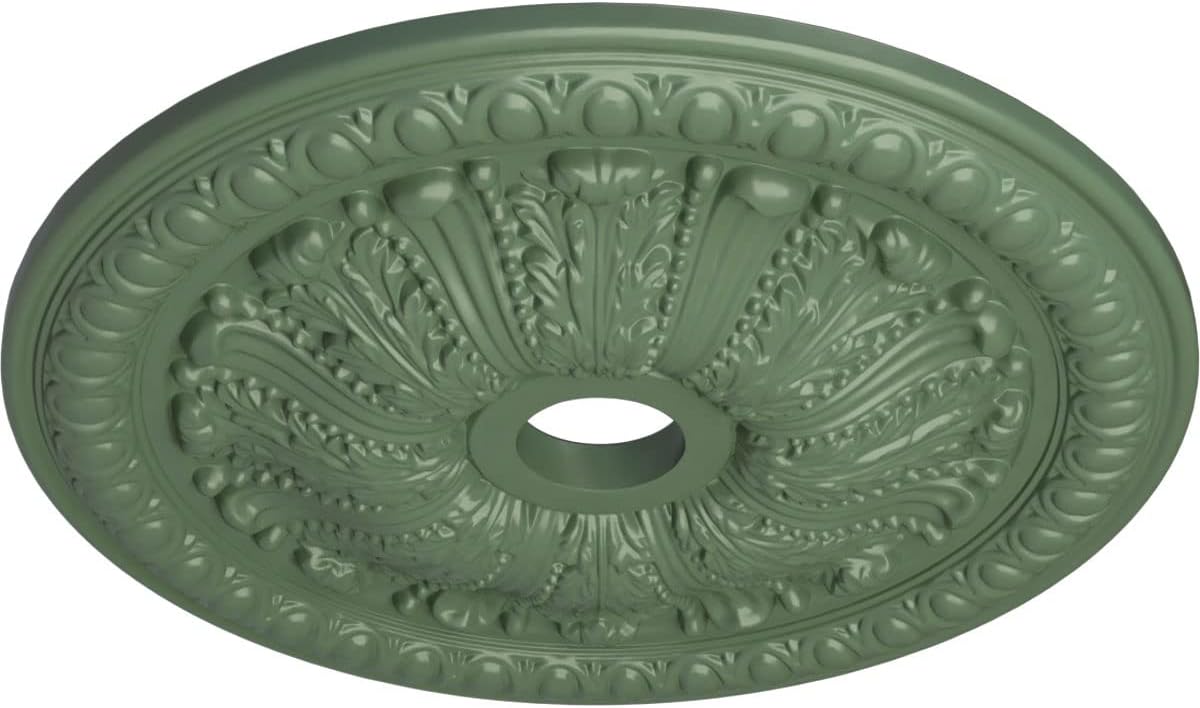 Ekena Millwork Tomango Egg & Dart Ceiling Medallion, Athenian Green