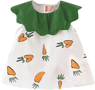 Robe Bebe Fille Ete 6 Mois A 3 Ans Mignon Carotte Imprime Robe Princesse Fille Robes De Soiree Filles Bebes Vetement Bebe Enfant Ceremonie Fete Anniversaire Bapteme Carnaval Plage Orange 18 24 Mois