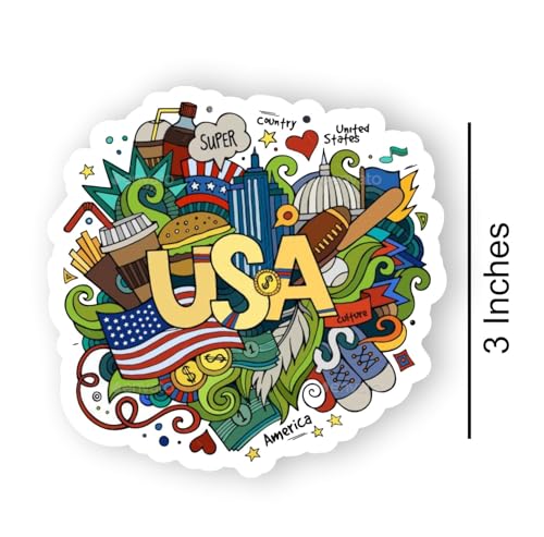 Image of USA Acrylic Fridge Magnet - UV Textured Printed, Stylish Multicolor Magnet for Fridge, Wardrobe & Metal Surfaces, Pack of 1 (USA)