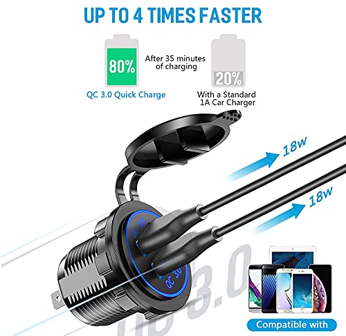 2-Pack-12V24V-USB-Outlet-with-Three-Extra-Panels-Quick-Charge-30-Dual-USB-Power-Outlet-with-Touch-Switch-Waterproof-12V24V-Fast-Charge-USB-Charger-Socket-DIY-Kit-for-Car-Boat-Marine-etc