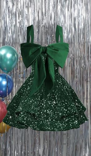 Sparkly Tiered Sequin Flower Girl Dress Spaghetti Straps Short Birthday Wedding Pageant Formal Mini Dresses4