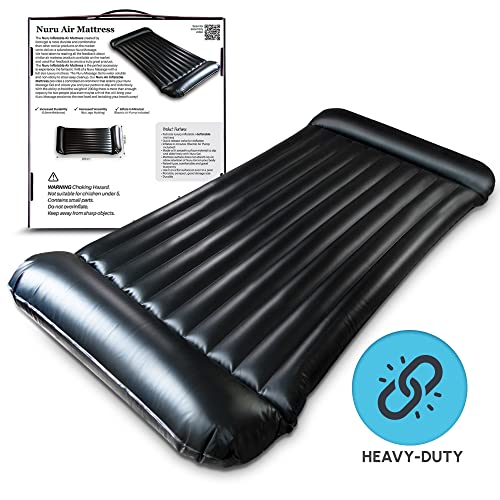 Inflatable Massage Air Mattress | Black Durable Pvc Waterproof | 88In X 48In X6In (223 X 122 X 15Cm) #TOP1