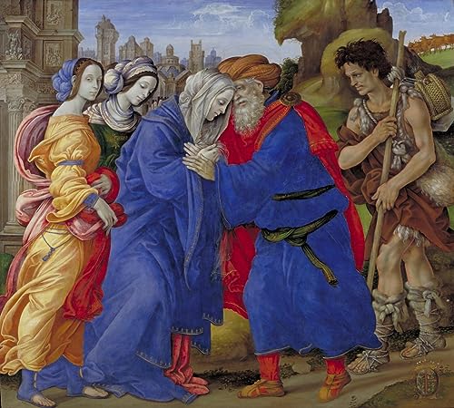 Cuadro del encuentro de Joaquín y Ana de Filip Lippi para transformar tu salón, 60x90cm