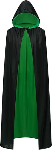 Capa reversible para mujer, capa de cuello alto, capa negra y roja con capucha, capa morada, disfraz de Navidad de Halloween