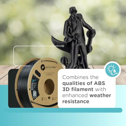 Polymaker PolyLite Jet Black ASA 1.75mm 1kg Filament Heat and Weather Resistant