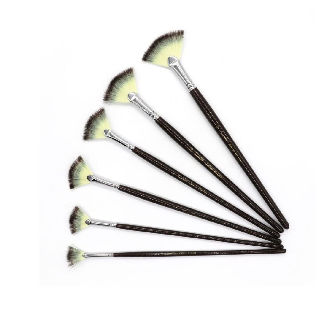 DUYHBAWRS Set of 6 Nylon Watercolor Brushes for Hair Painting, Art Supplies for School Painting