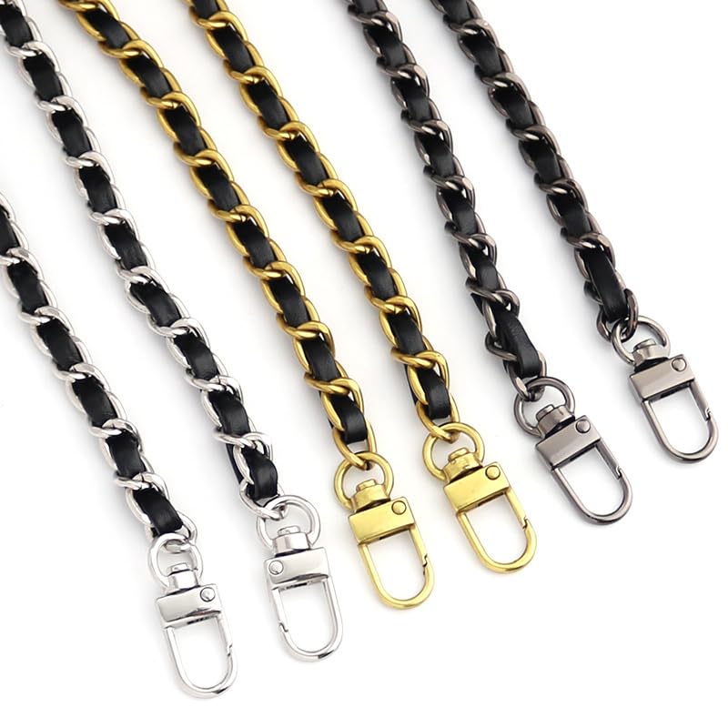 Cadenas Para Bolsos 5/10 Uds correa de hombro de cadena de Metal correa de bolso de hombro de cuero de PU desmontable cinturones de 120cm de largo for bolso Correa accesorios for bolso Cadena Bolso(Nu
