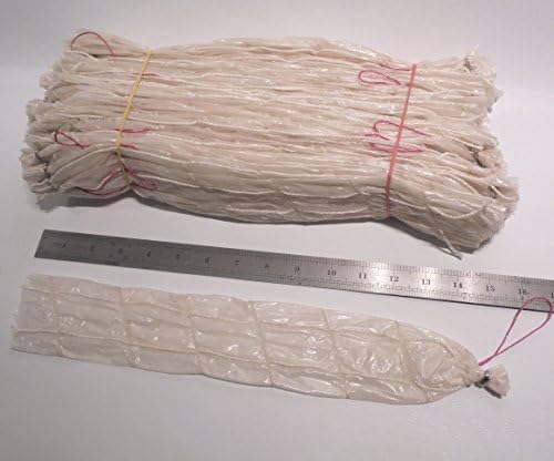 40 pcs. Salami or Summer Sausage Casings in a Spiral Net of 4 Cells, 15.5" long, Clear Fibrous, Professional Handmade Knitting Imitation (2.2")