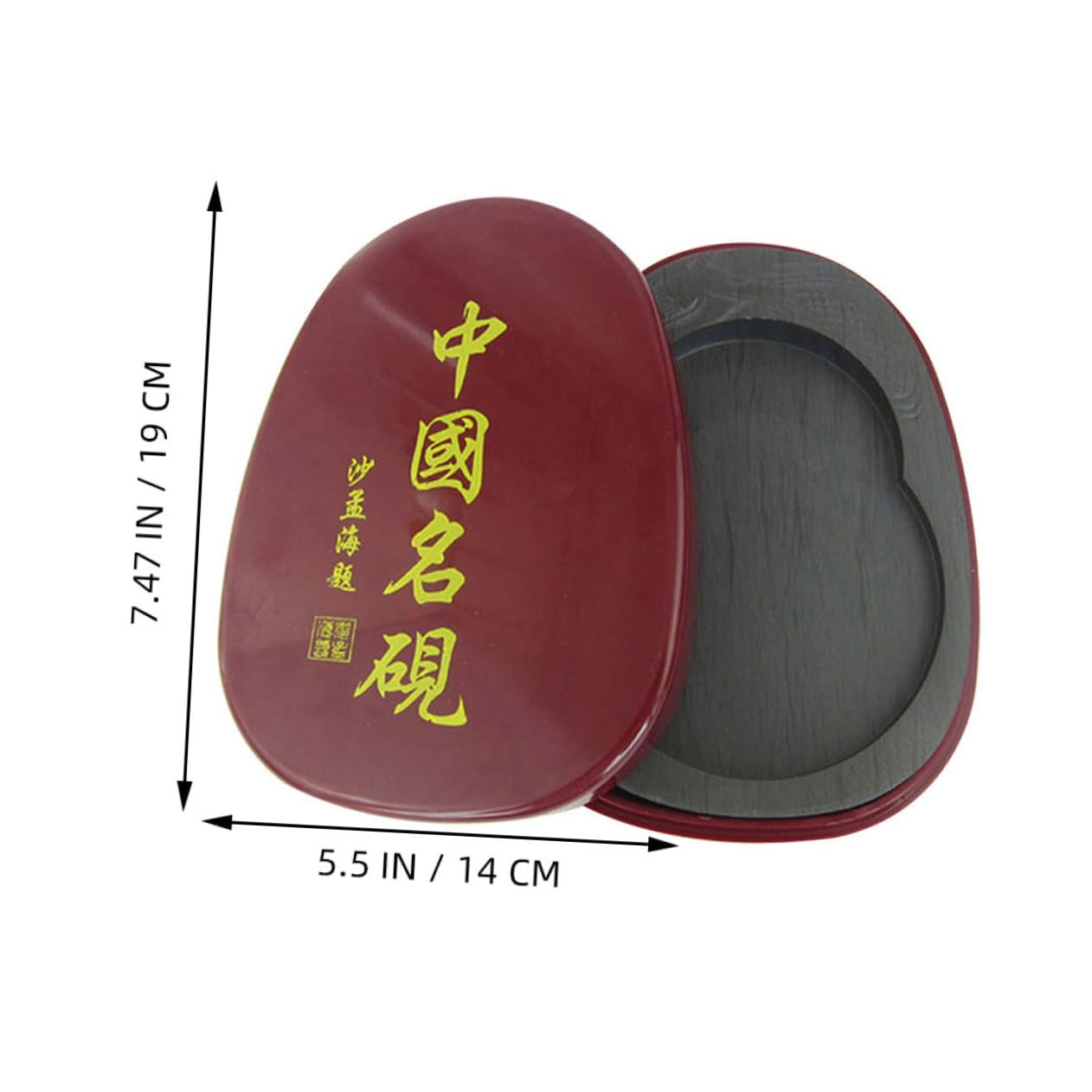 Anneome Pierre à Encre Accessoire D'écriture Traditionnel pour Calligraphie Chinoise Couvercle Compacte et Résistante pour Étudiants et Enseignants