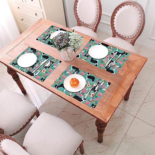 Sets de table en PVC thermorésistant lavable et antidérapant floral x6 - 8