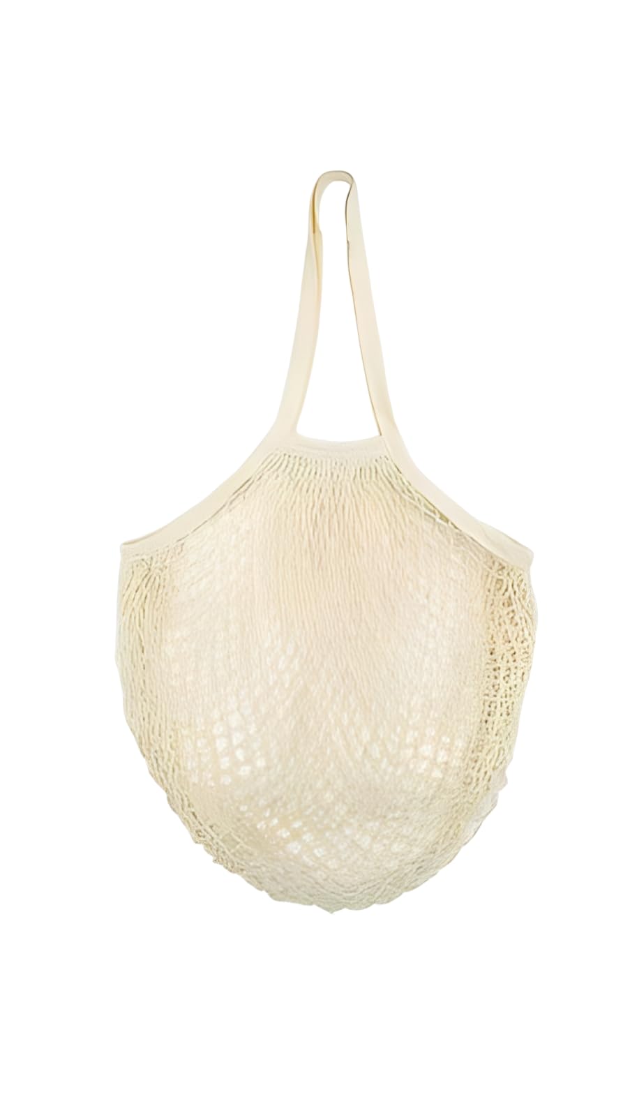 1Pcs Beige Cotton Linen Mesh Storage Drawstring Bag, crochet bags for women stylish, Breathable Net Carry Pouch For Outdoor Beach Trip, Daily Sundries & Light Item Storage-image-3
