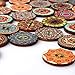 EUBags 100 Pcs Mixed Color Wood Buttons, 1 Inch Natural Round Shapes Retro Vintage Buttons with 2 Holes for DIY Sewing Crafts