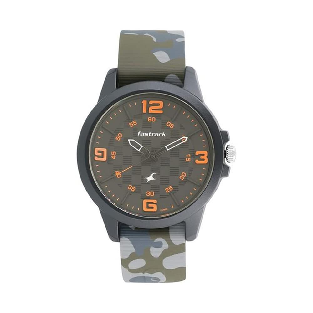 Fastrack Trendies Quartz Analog Black Dial Camo Green Silicone Strap Watch for Guys - NR38048PP01 - Review, Price and Buying Guide