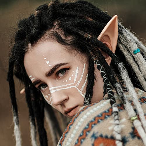 Kakonia Elfenohren Kostüm Zubehör für Frauen Strass Blatt Stirnband Krone für Halloween Cosplay Roségold