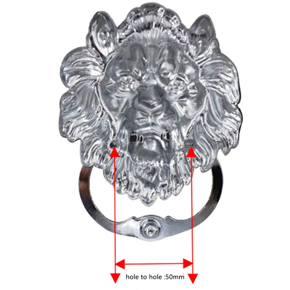 Knocker Antique kołatka na drzwi z głową lwa wielokolorowa, stop cynku, do drzwi i krzeseł (złoty)