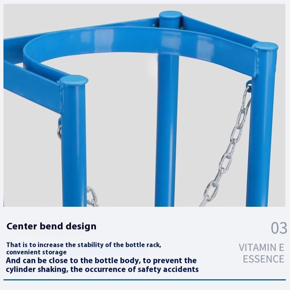 Soporte de cilindro de gas con cadena, soporte de tanque de oxígeno resistente para almacenamiento de acetileno, estante de fijación de hospital de laboratorio