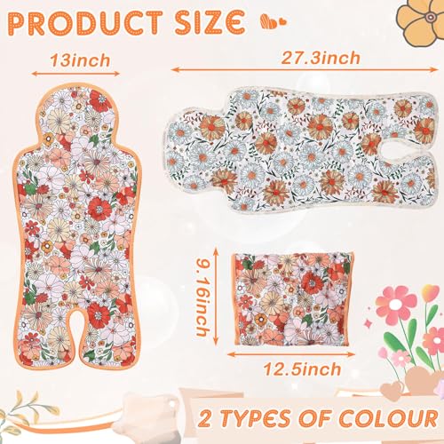 Image of Pinkunn 2 Pcs Gel Car Seat Cooling Pad for Baby Summer Breathable Ice Cushion Multifunctional Ice Stroller Cooler Mat for Stroller Baby Dining Chair Child Safety Seat(Classic Color,Flower)