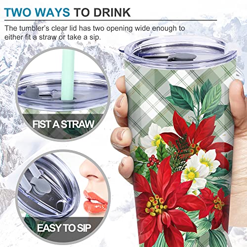 NymphFable 20oz Navidad Flor Taza Termo Cafe para Llevar Taza Termica Acero Inoxidable Taza Personalizada - Imagen 5