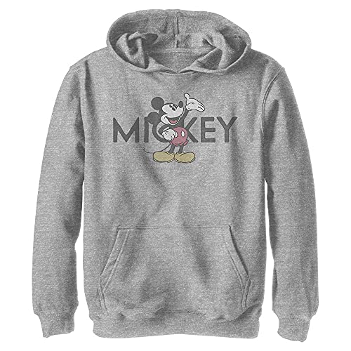 Image of Boy's Mickey & Friends Old School Mickey Pull Over Hoodie - Athletic Heather - X Large