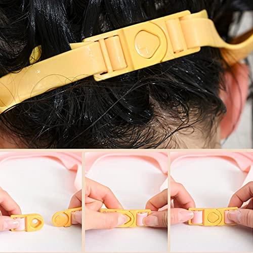 Image of Surakey Baby Shower Cap Adjustable Baby Hair Washing Guard Bath Shampoo Shield Visor Hat Eyes and Ears Head Protection Waterproof Bath Cap (9.45in x 3.94in) for Kids Toddler (Pink)