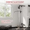 Wall Mount Cable Machine Dual Pulley Cable Crossover Machine with 19 Adjustable Positions, Tricep Rope, T-Bar, LAT Pulldown Bar & Foot Board for Home Gym Strength Training