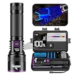 365nm UV Torch with Filter Lens - 30w Powerful UV Light Flashlight Rechargeable Black Light Torch for Pet Urine Detection/Resin Curing/Rocks/Scorpion/Blood Tracking etc., with LCD Display