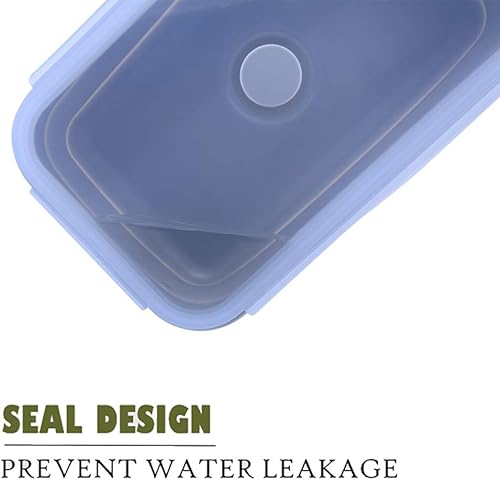 Miniatura 10 de Paquete de 4 recipientes plegables de silicona para alimentos con tapa, sin BPA, para campamento, senderismo (rosa, 4 unidades)