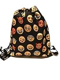 Desire Deluxe Emoti Mochila Mochila deportiva con cordón Emoticon Smileys Bolsa deportiva Bolso bandolera Bolso bandolera Hipster, Negro - 30 días de garantía de devolución de dinero