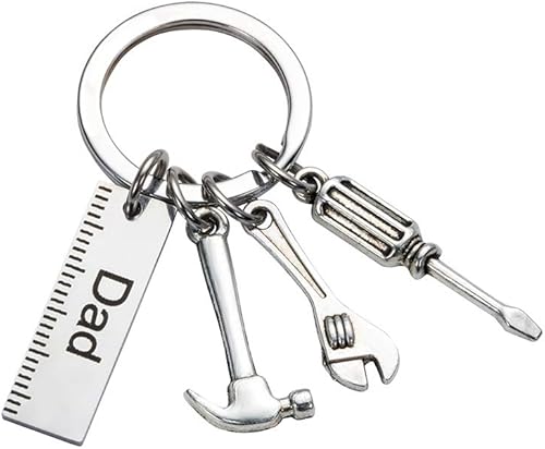 Llavero Pop con regla, llave de martillo y destornillador, regalos para papá, Día del Padre, regalos de cumpleaños de hija e hijo