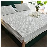 マットレスプロテクター マットレスカバー ウルトラソフト マットレスプロテクター 防水 ディープポケット キルトフィット 通気性 ノイズレス マットレスパッドカバー クイーンサイズベッド用(70x78インチ) (ホワイト 59x78インチ)