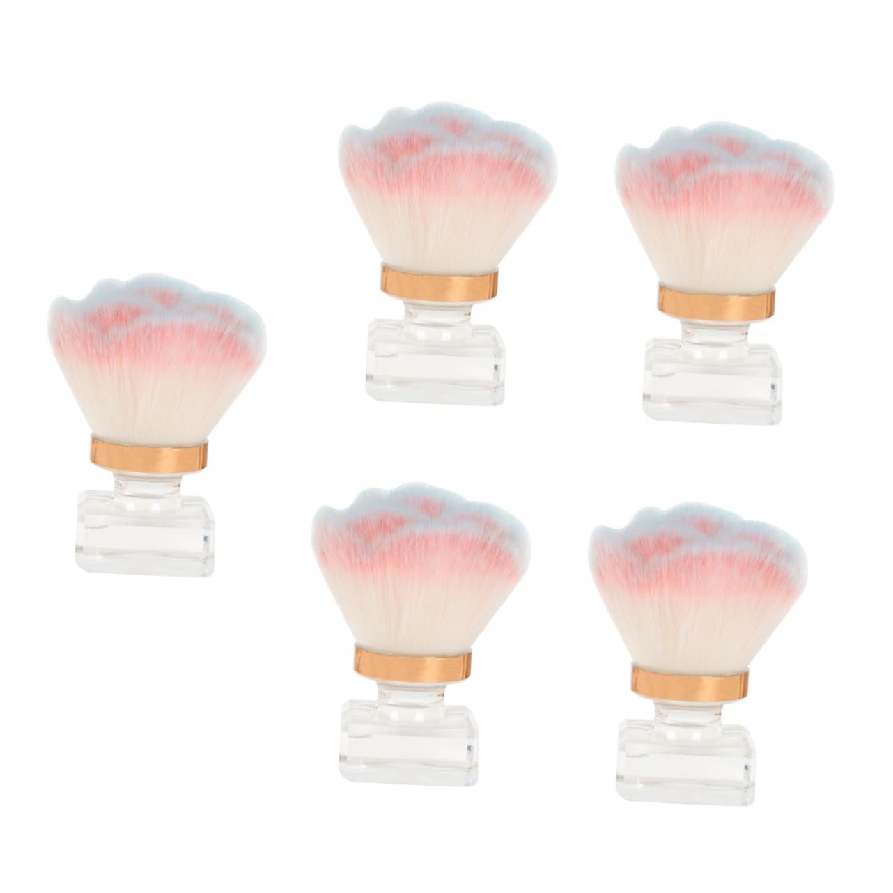 5 Piezas Cepillo de polvo suelto en forma de rosa brocha para rubor brocha para polvos sueltos brocha de maquillaje brochas en polvo para maquillaje Mini cepillo de maquillaje AbS