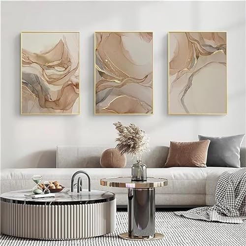 Diamond Painting Marbre Abstrait Kit 3 Pièces 100x150cm Grand Format pour Salon F-1311
