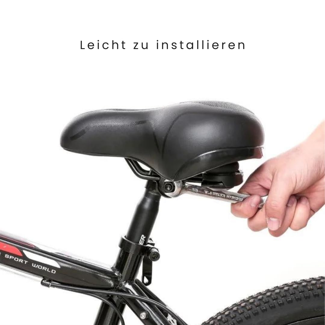 Cloudsattel - orthopädischer schmerzlindernder Radsattel für alle Fahrräder Bequemer Fahrradsattel mit Weichem Memory - Schaum, Rotem Warnstreifen und Federung für City -und Mountainbikes