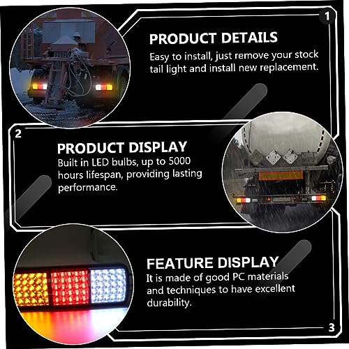 Feux arrière à LED pour remorque étanches 2 pièces UKCOCO - 2